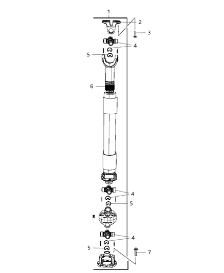 2009 Dodge Ram 4500 U-Joint Kit Diagram for 68036714AA