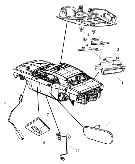 2010 Dodge Challenger Bezel-Led Diagram for 5LP41XDVAA