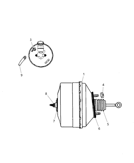 1998 Dodge Viper Hose-Brake Booster Vacuum Diagram for 4848345AB