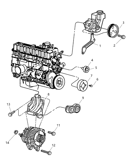 2006 Jeep Wrangler Bracket-Alternator Diagram for 4854026