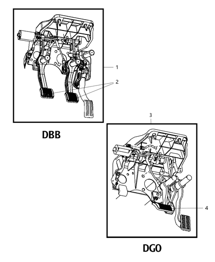 2009 Dodge Ram 3500 Cab Chassis Pedal, Brake, Power Adjustable Diagram