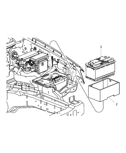 2008 Jeep Grand Cherokee Battery Tray & Support Diagram