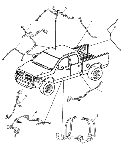 2007 Dodge Ram 3500 Pickup Wiring Body Front Diagram