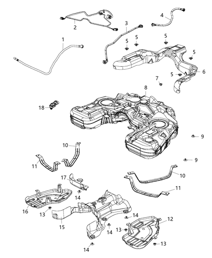 2015 Jeep Grand Cherokee Fuel Tank Diagram for 68214447AB