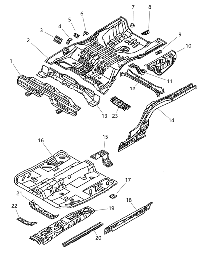 2005 Chrysler Sebring Floor Pan Diagram