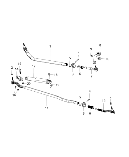 2019 Jeep Wrangler Socket-Drag Link Outer Diagram for 68258760AC