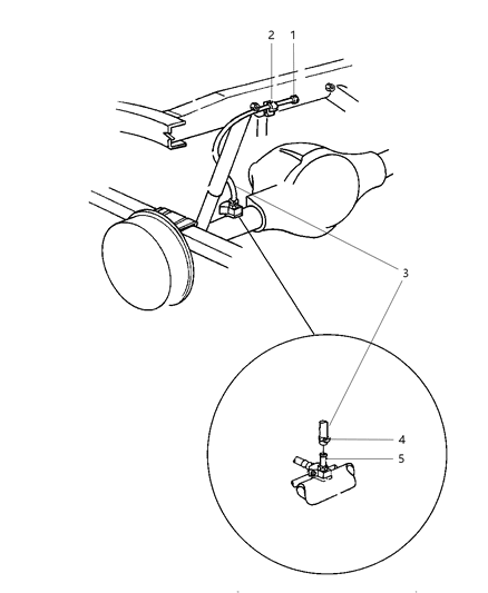 2001 Dodge Ram 3500 Quad & Club Cab Vent, Rear Axle Diagram
