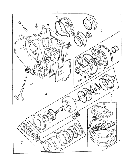 1997 Chrysler Sebring Seal & Gasket Package , Repair Automatic Transaxle Diagram 2