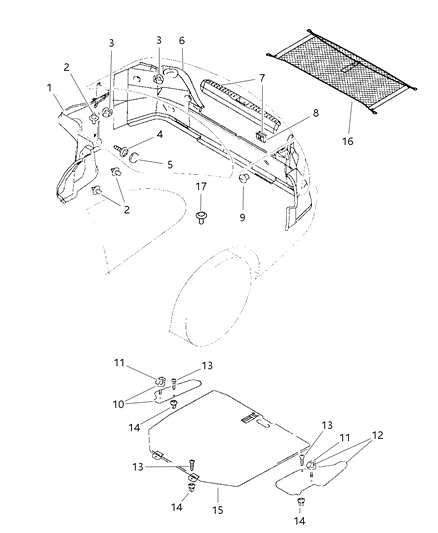 1999 Chrysler Sebring Trunk Room Trim Diagram