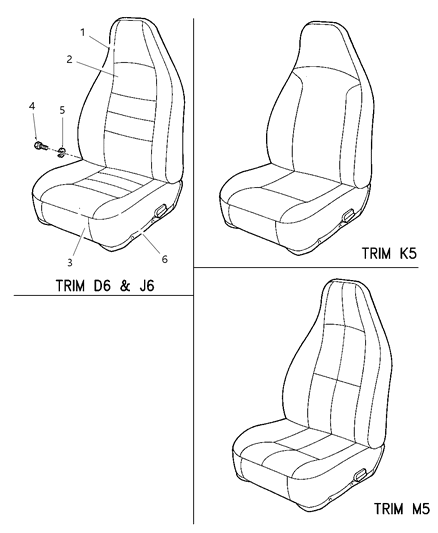 2000 Jeep Wrangler Cover And Pad Cushion Diagram for PY581AZ