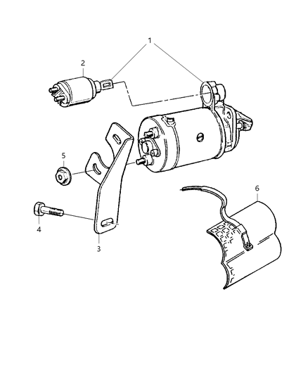 1999 Jeep Cherokee Starter & Mounting Diagram 2