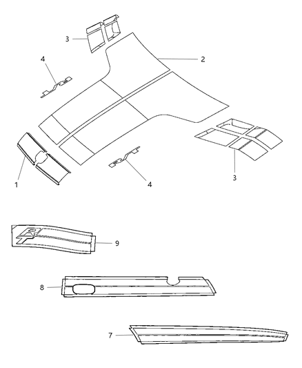 2010 Dodge Challenger Decal-Hood Diagram for 68042867AA