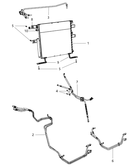 2012 Ram 2500 Transmission Oil Cooler & Lines Diagram 2