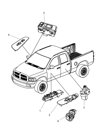 2008 Dodge Dakota Switches Door Diagram