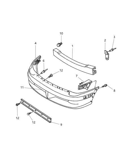 1997 Dodge Neon Fascia, Front Diagram