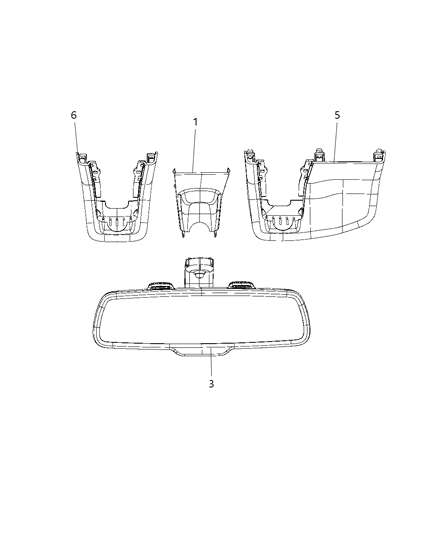 2018 Dodge Charger Mirrors - Inside Rear View Diagram