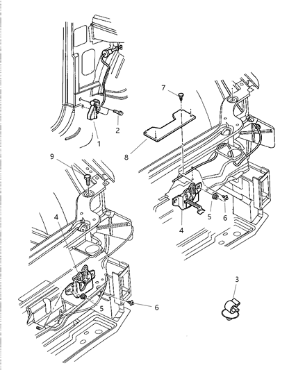 2002 Chrysler Concorde Hood Release & Latch Diagram