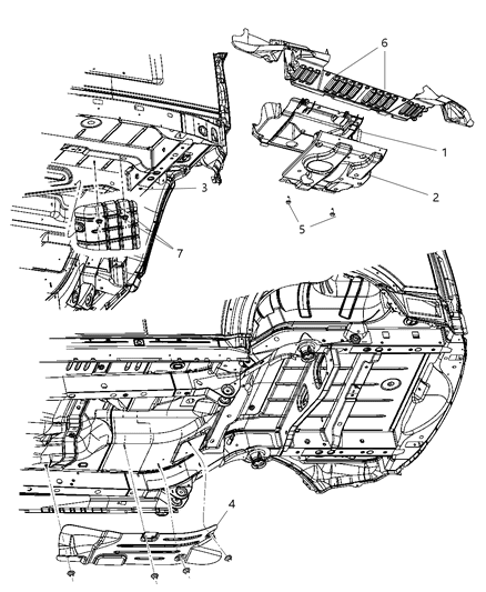 2008 Dodge Nitro Underbody Shields & Skid Plates Diagram