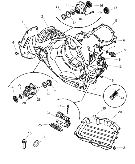 2007 Chrysler Pacifica Case-TRANSAXLE Diagram for 68003760AA