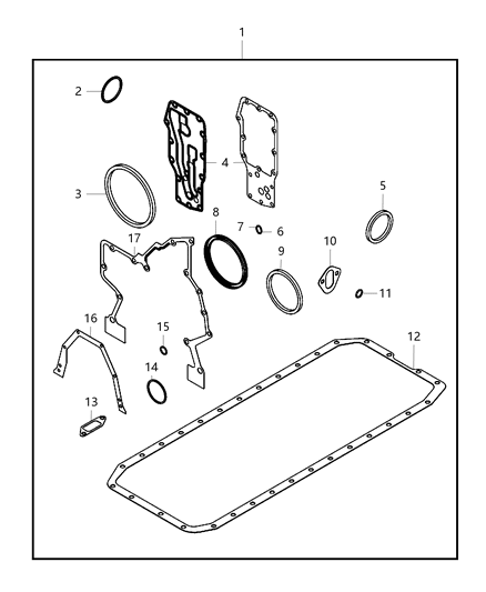 2017 Ram 2500 Gasket-Timing Case Cover Diagram for 68282010AA