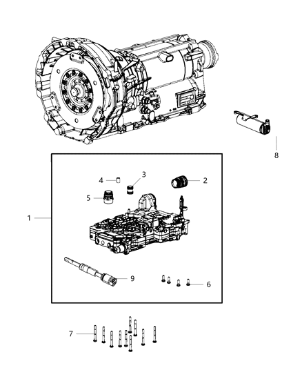 2019 Jeep Grand Cherokee Valve Body & Related Parts Diagram 1