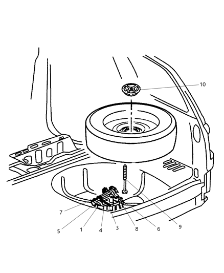 2004 Jeep Grand Cherokee RETAINER-Spare Tire Retention Diagram for 52059414AD