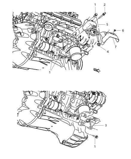 2009 Dodge Charger INSULATOR-Engine Mount Diagram for 5180406AE