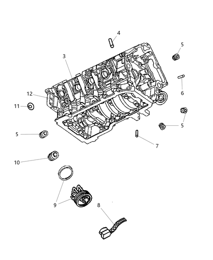 2006 Dodge Ram 1500 Block-Short Diagram for 5102738AD