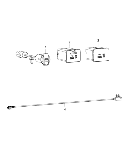 2016 Ram 3500 U Connect Media & Charging Center Diagram