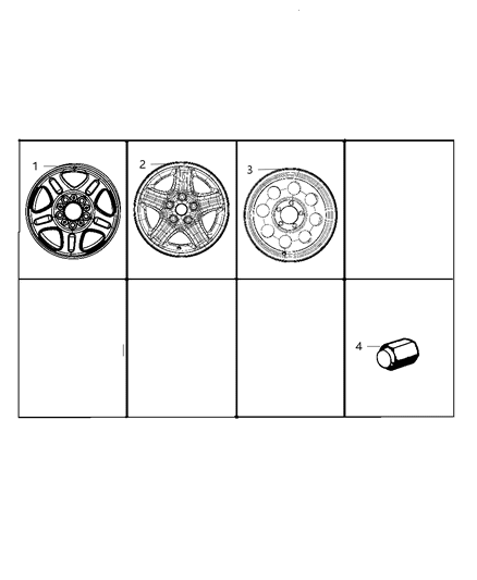 2006 Jeep Wrangler Aluminum Wheel Diagram for 5JL73HY2AA