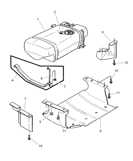 1997 Jeep Grand Cherokee Tank Fuel Diagram for 52100233