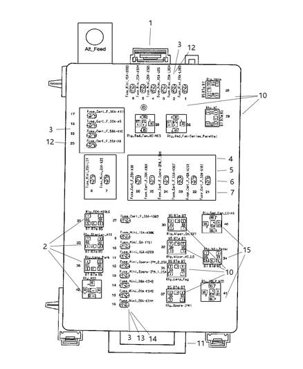 2007 Dodge Charger Power Distribution Center - Relays & Fuses Under Hood Diagram