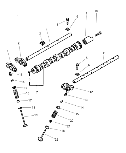 2001 Dodge Stratus Camshaft & Valves Diagram 1