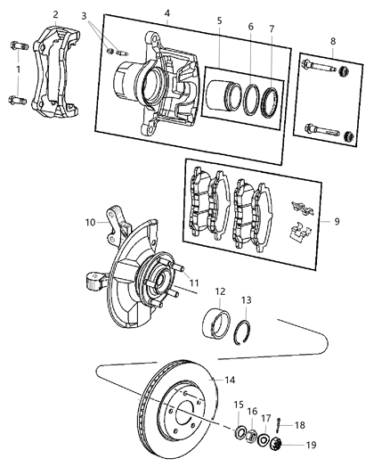 2011 Jeep Patriot Front Brakes Diagram