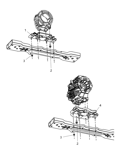 2007 Dodge Nitro Transmission Support Diagram 1