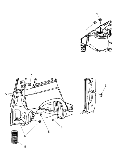 2008 Chrysler Pacifica Body Plugs & Exhauster Diagram