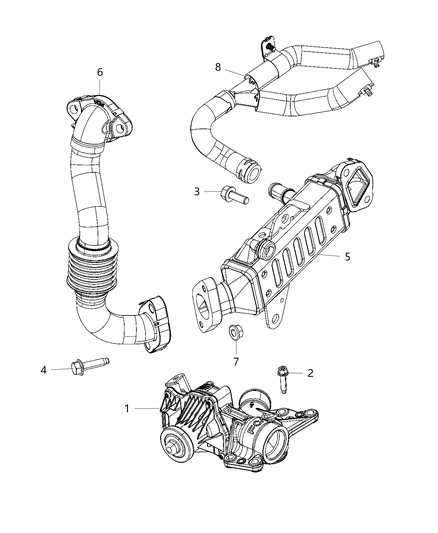 2019 Jeep Wrangler Hose-EGR Cooler Diagram for 5048321AE