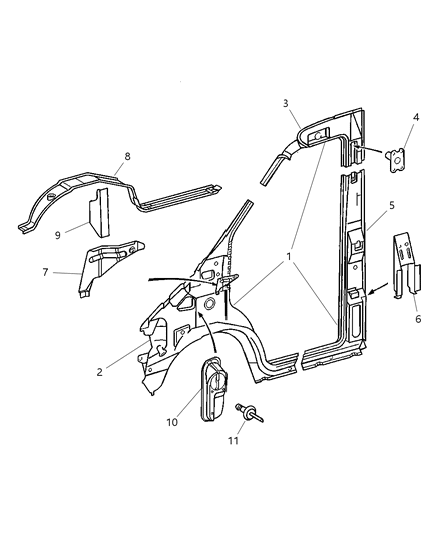 2002 Dodge Sprinter 2500 Front Aperture Diagram 2