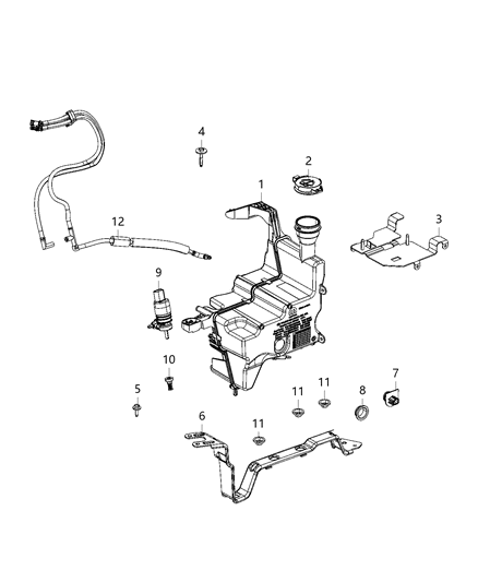 2021 Jeep Wrangler Reservoir, Windshield Washer Diagram 2