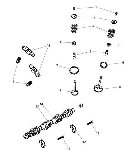 2005 Jeep Grand Cherokee Camshaft & Valves Diagram 2