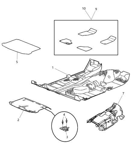 2005 Jeep Liberty Carpet-Front Floor Diagram for 5JH18ZJ8AD