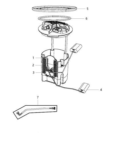 2008 Jeep Grand Cherokee Electric Fuel Pump Diagram for RL175039AC