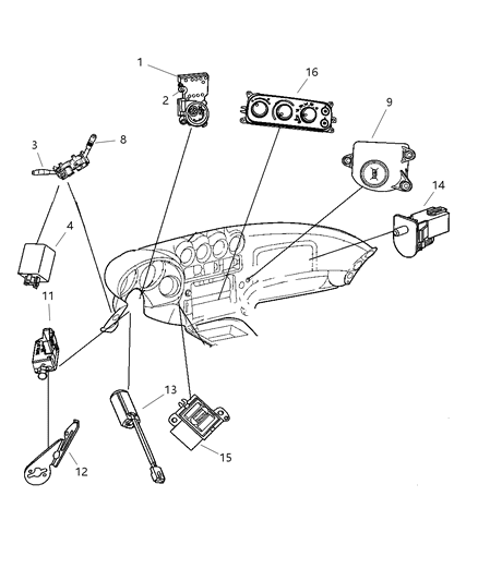 2008 Dodge Viper Switches Instrument Panel Diagram