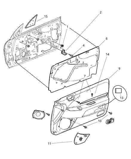 1999 Chrysler Sebring Convertible Door Panel Diagram
