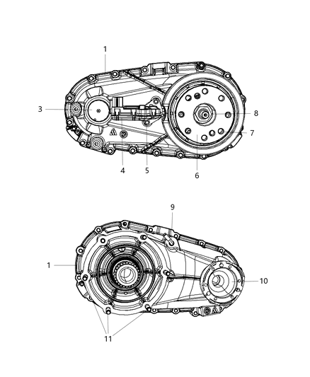 2011 Dodge Nitro Heat Transfer Case Assembly Diagram for 52853556AA
