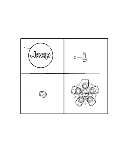 2010 Jeep Compass Wheel Covers & Center Caps Diagram