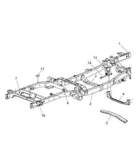 2005 Dodge Ram 1500 Frame-Chassis Diagram for 52122103AC