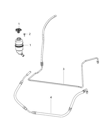 2007 Jeep Wrangler Line-Power Steering Pressure Diagram for 52060274AD