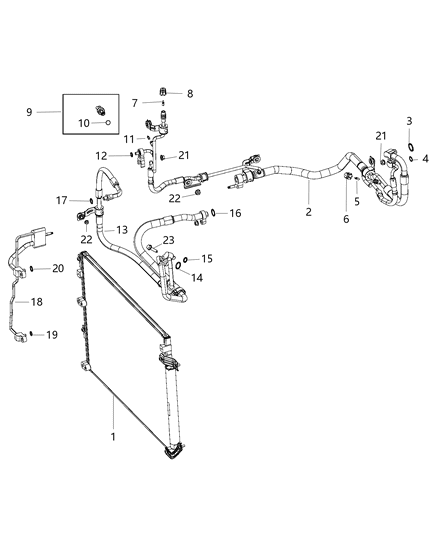 2014 Jeep Cherokee Line-A/C Suction & Discharge Diagram for 68103258AB