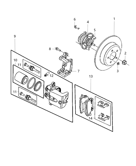 2019 Dodge Challenger Brakes, Rear, Disc Diagram